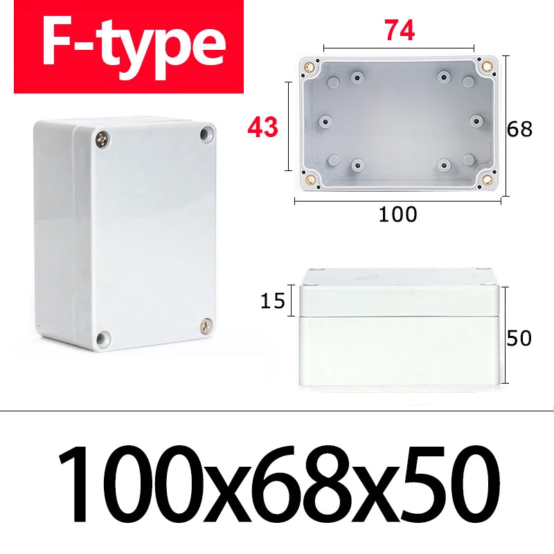 F-type ABS new material Ip67 waterproof junction box Plastic housing Ip67 Outdoor electronic safe monitor power button