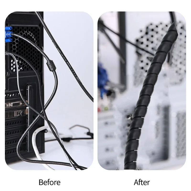 Spiral Cable Wire Wrap Computer Cord Management Winding Tube Flexible Cable Protection Sleeves Office Wire Organizer