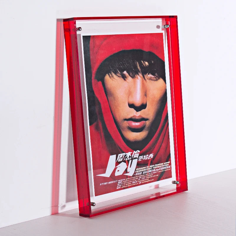 Translucent Acrylic Picture Frame Neon Floating Acrylic Wall Tabletop Frame Decoration Photo Frame for Gallery Home