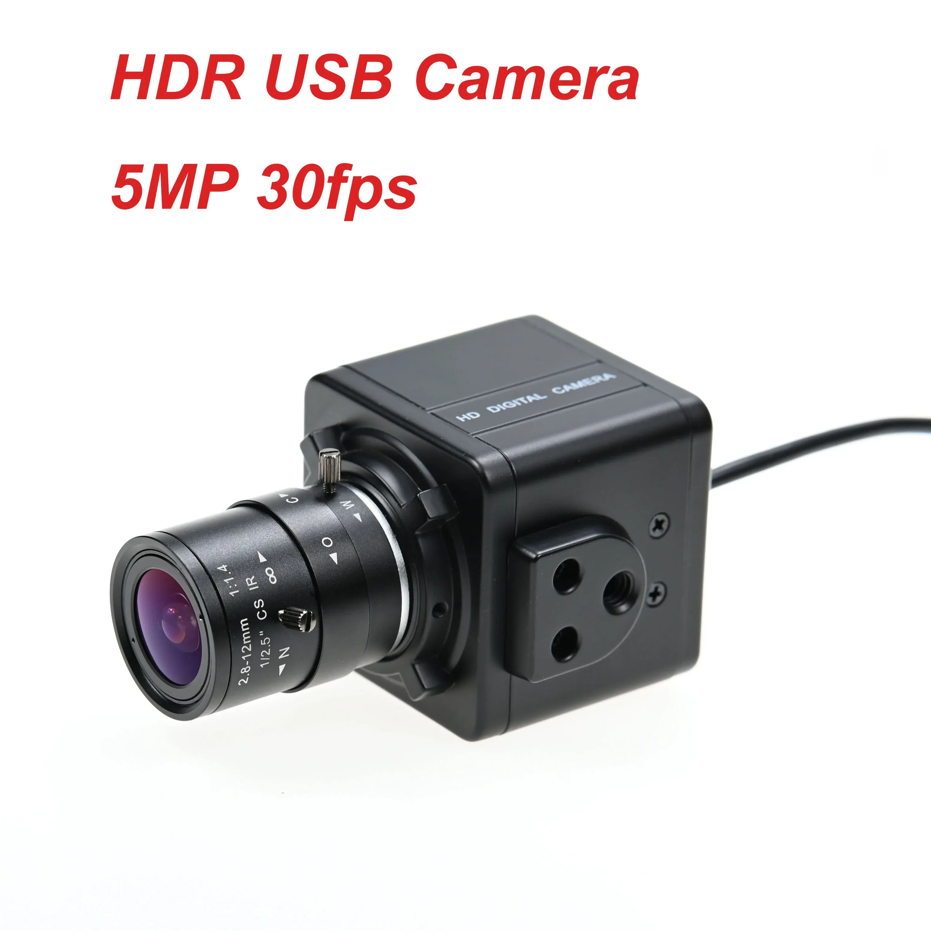 HDR 5MP 30fps USB Camera HD,2592x1944,PS5520,Backlight Shooting 5 Megapixel Webcam With 2.8-12mm zoom Lens CS Mount