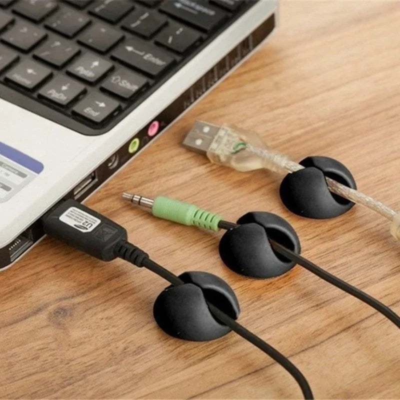 10/20Pcs Cable Clips Winder Silicone Cable Organizer Desktop Wire Storage Charger Cord Holder for Car USB Charging