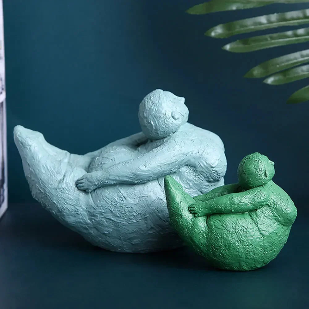 Resin Abstract Fat Lady Yoga Statue Home Decor Decoration Room Figurines For Interior Desk Accessories Sculptures Nordic