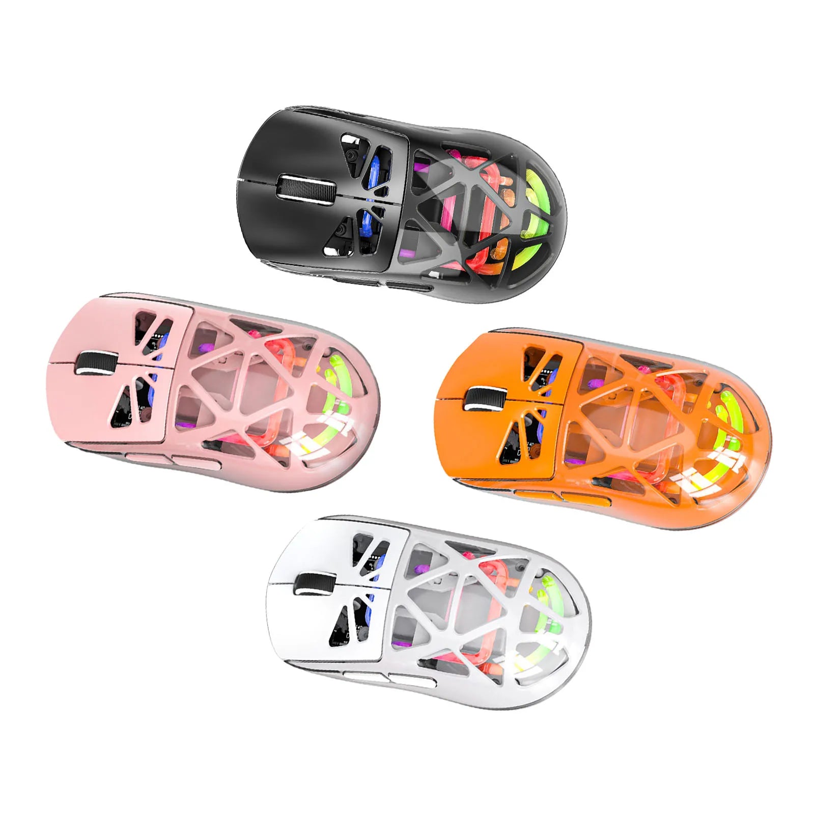 Wireless Gaming Mouse Rechargeable Bluetooth Mouse 4800DPI Comfortable Touch Hollow Shell Lightweight for PC for Wins 7