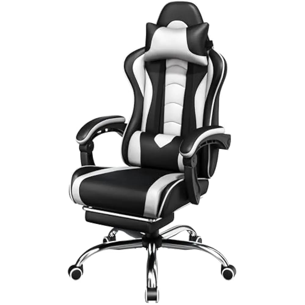 Ergonomic Gaming Chair with Swivel Seat&Headrest Adjustable Video Game Chair with Massage Lumbar Support and Footrest