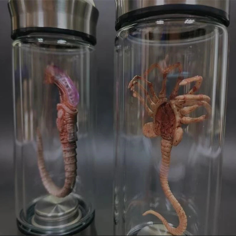 Alien Glow Jar Xenomorph Specimen Facehugger Embryo Glass Jar Movie Prop Replica Home Decor Desktop Crafts Sculpture