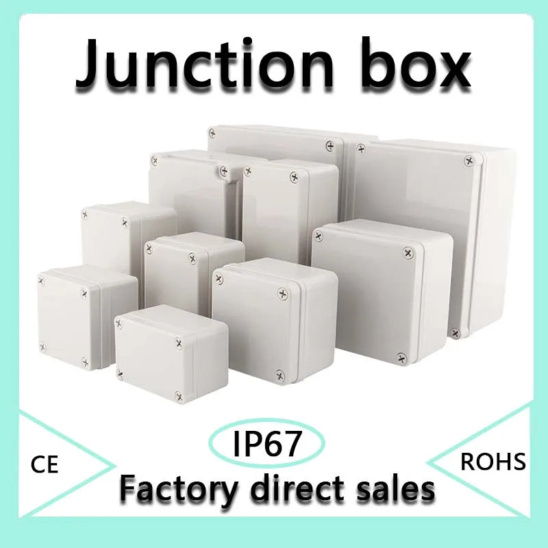 Outdoor waterproof power box ABS plastic IP67 electric control box DIY indoor wire shell connection cable branch