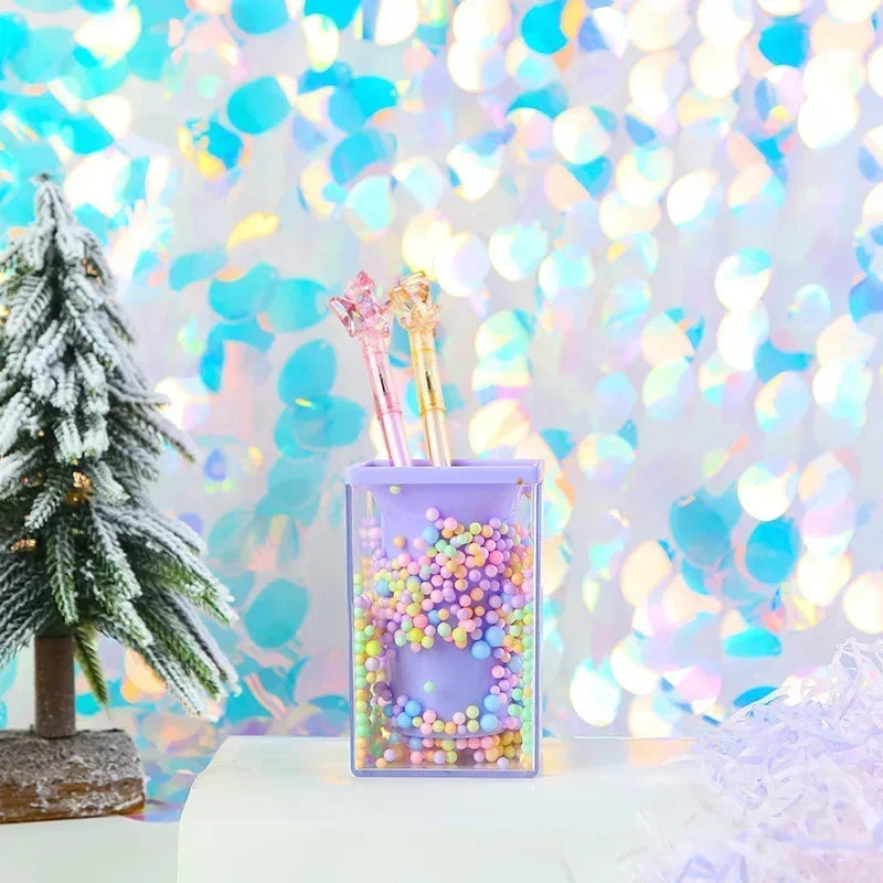 Colorful Acrylic Piggy Drawer Pen Holder Cartoon Multi Grid Cute Creative Girl Student Multifunctional Storage Office