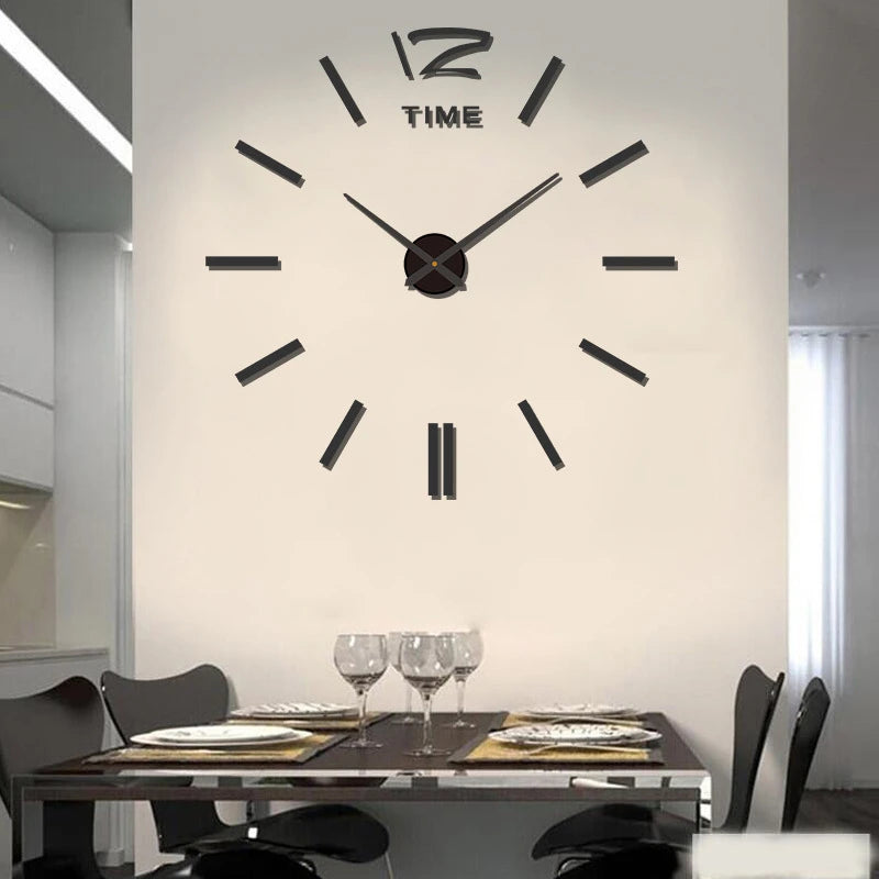 2023 Modern Design Large Wall Clock 3D DIY Quartz Clocks Fashion Watches Acrylic Mirror Stickers Living Room Home Decor