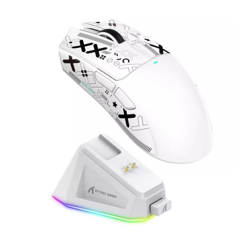 ATTACK SHARK X11 Wireless Gaming Mouse with RGB Magnetic Charging Dock Wired/2.4G/BT 22K DPI,Ultralight 59g Tri-Mode