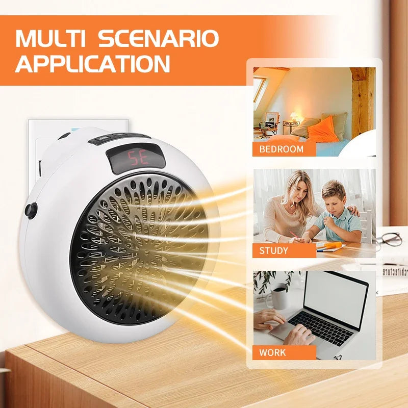 ound Wall-Mounted and Desktop Electric Heater Dual Purpose Silent Heater with Remote Control Fast Heating for Home Dorm