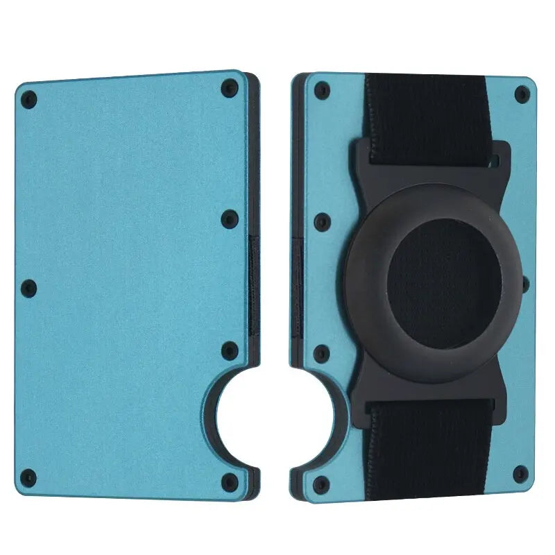 Men Metal Wallet AirTag Holder Aluminum Credit Card Holder Wallet RFID Blocking Slim Wallet for Minimalist Carteira
