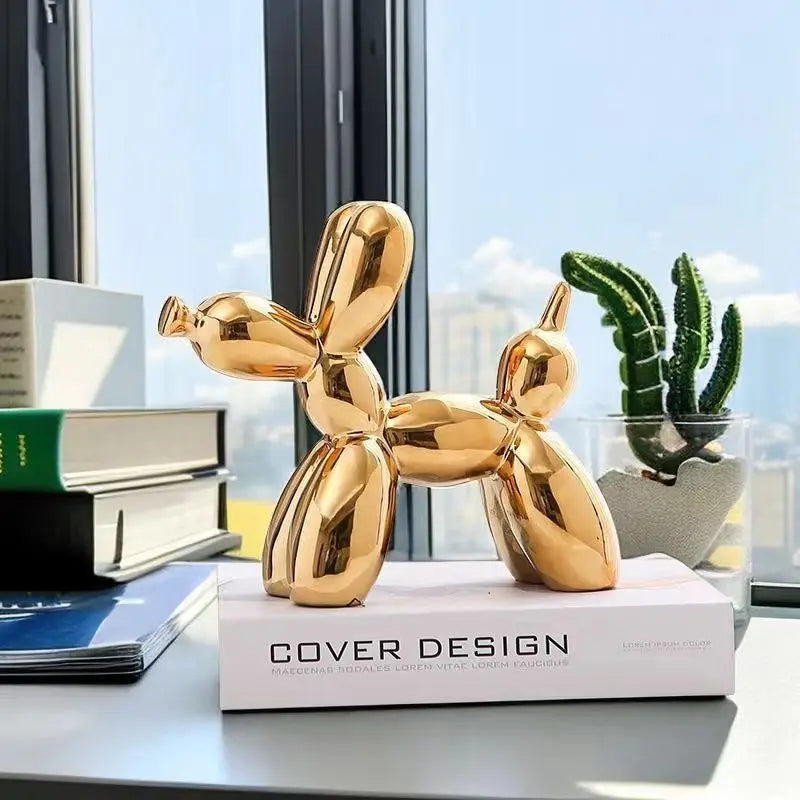 ceramics Balloon Dog Sculpture Home Decor room Decoration Accessories Office Nordic Animal Decorative Sculptures
