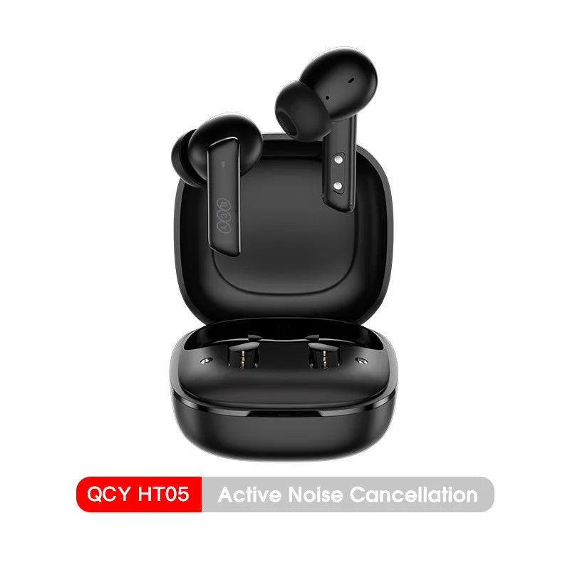 QCY HT05 ANC Wireless Earphone 40dB Noise Cancelling Bluetooth 5.2 Headphone 6 Mic ENC HD Call TWS Earbuds Transparency