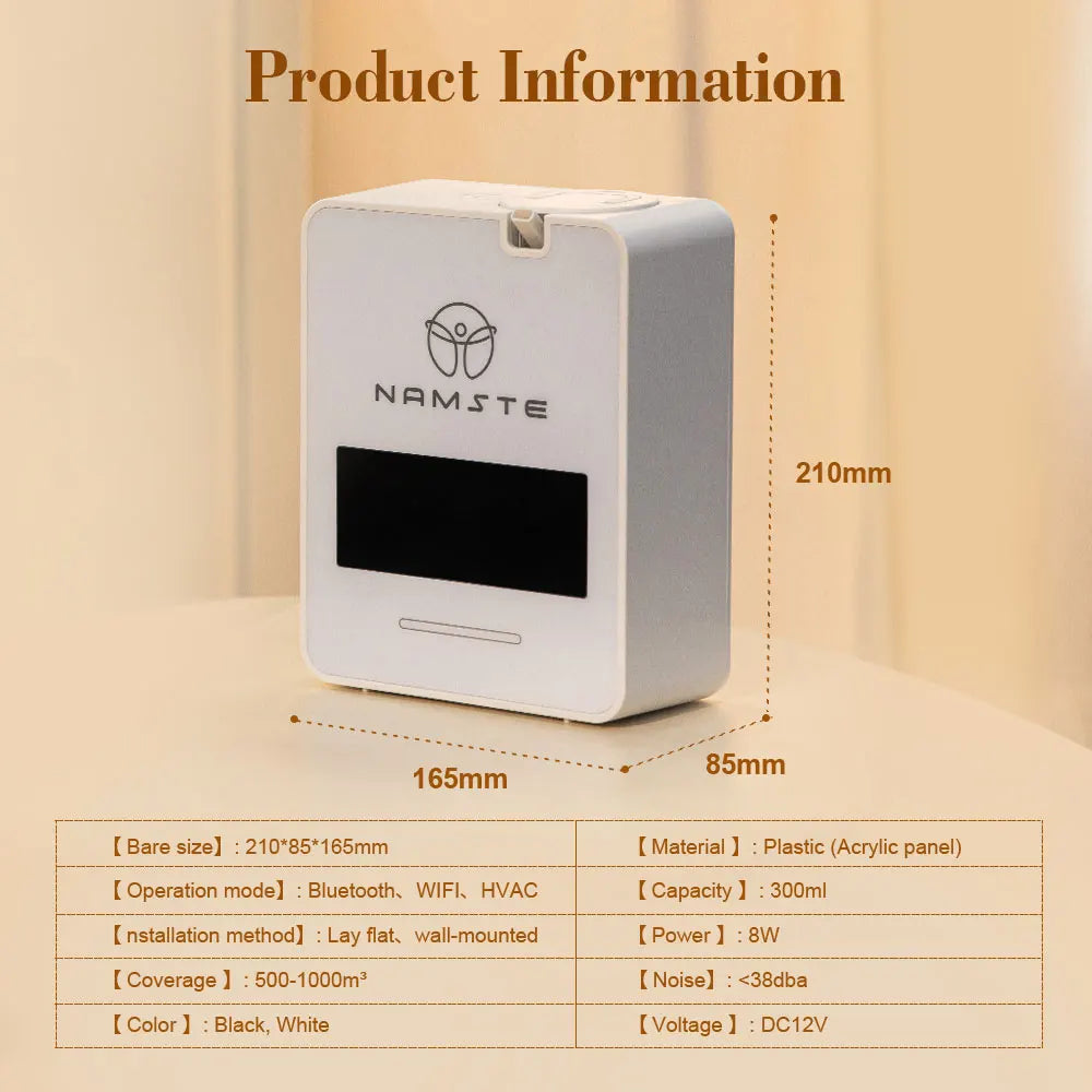 Namste WIFI Bluetooth Diffuser Aromatherapy 300ML Capacity Air Purifier Essential Oil Fresheners for Home 1000m³ HVAC