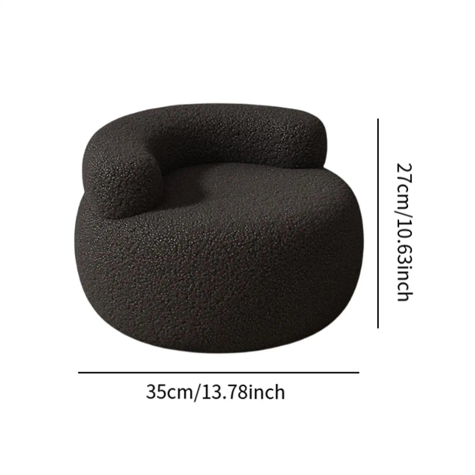 Footstool Furniture Portable Lazy Sofa Soft Small Stool Backrest Chair Round Stool Lamb Wool for Indoor Living Room