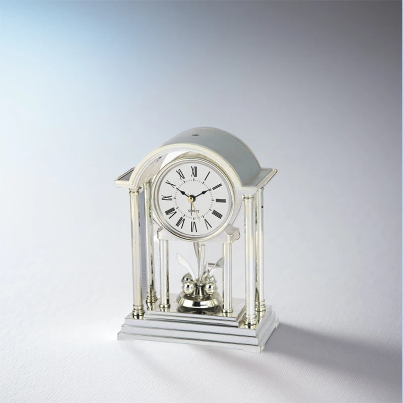 Vintage Table Clock with Quartz Movement Antique Style Desk Alarm Clock for Home Décor Bedroom Bookshelf Office Battery
