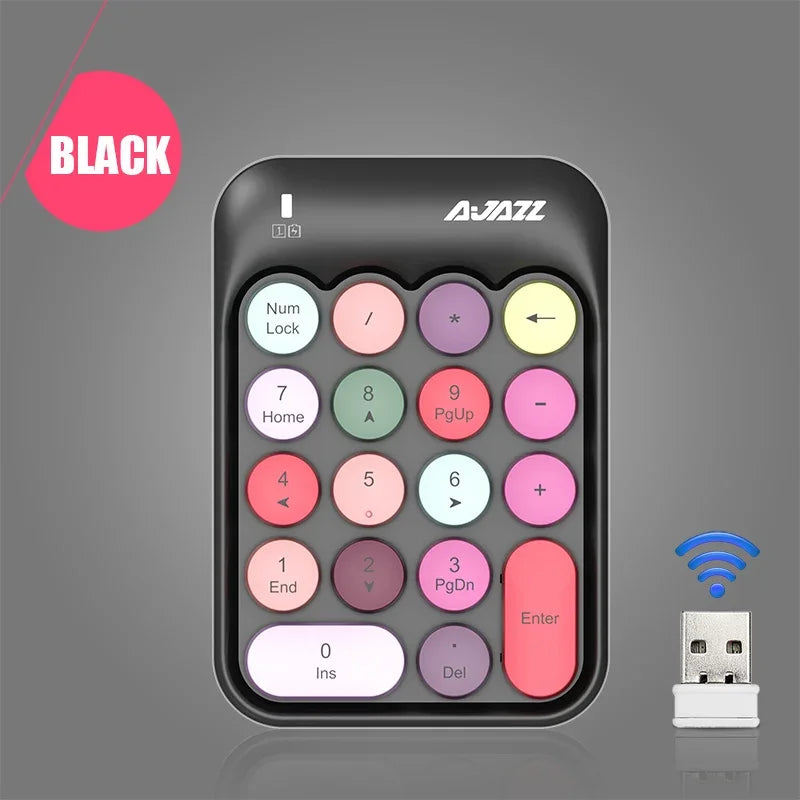 Ajazz Ak18 2.4G Wireless Numeric Keyboard Chocolate Pbt Keycap Keyboard Dedicated to Finance And Accounting Mini