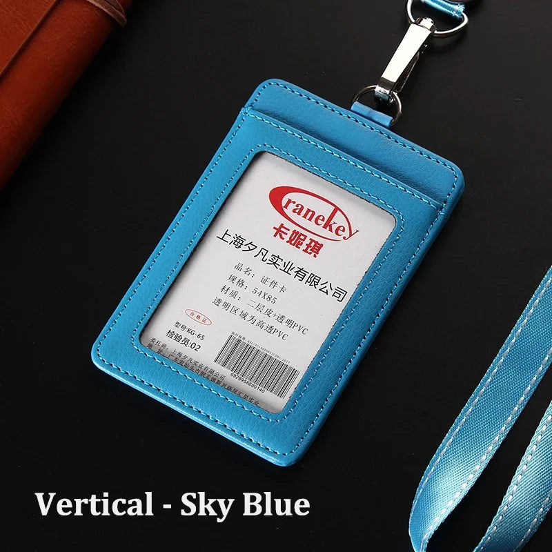 NEW ID Holders Bank Credit Card Holder Unisex Genuine Leather Card Case Business Working Id Badge Name Tag Covers