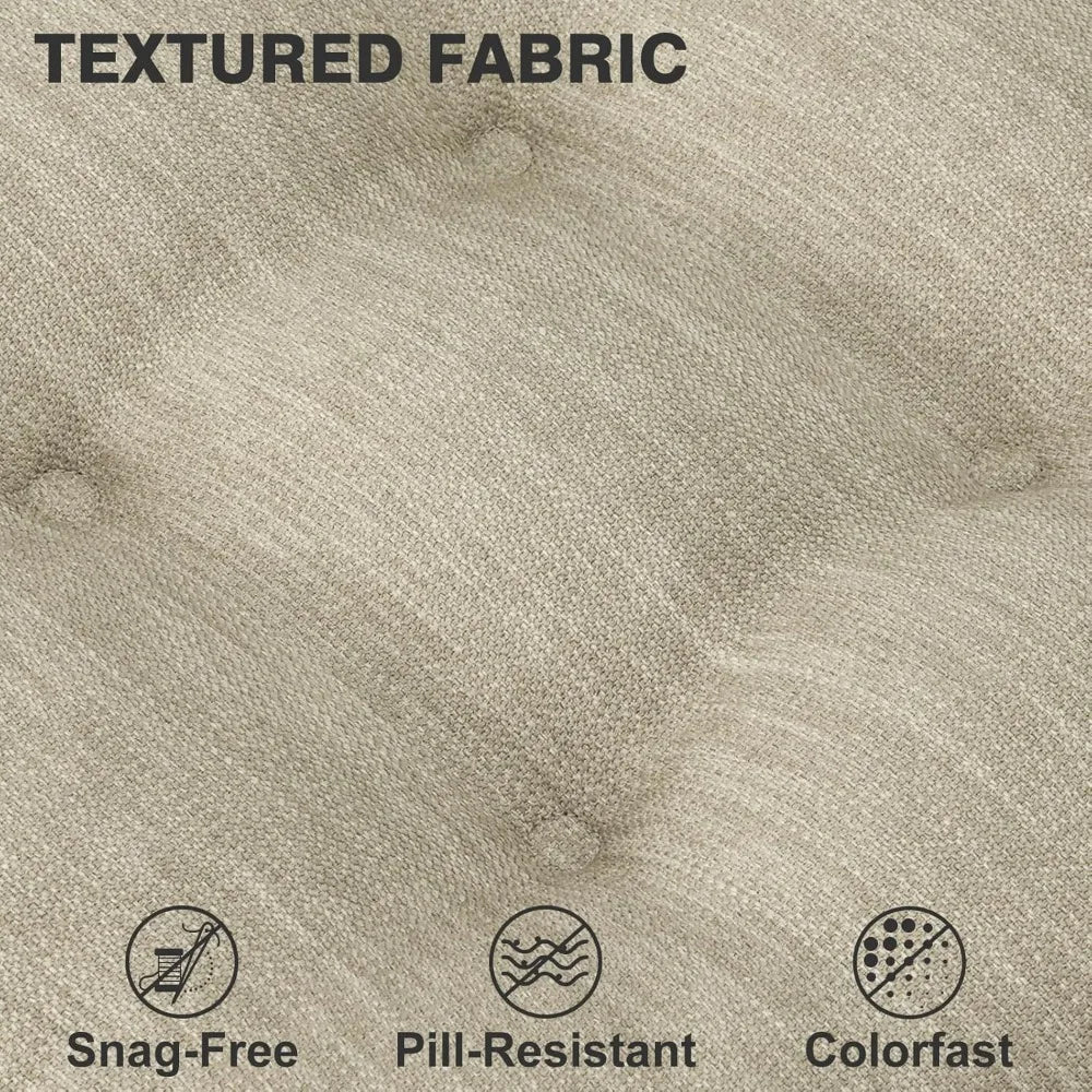 Set of 6 Dual-Layer Memory Foam Kitchen Chair Cushions with Ties 16.5 Inch Seat Pads - Beige / United States