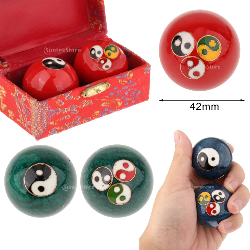 2pcs Chinese Baoding Balls With Fitness Seniors Finger Dexterity Massager Baoding Balls Relax - Massage Ball