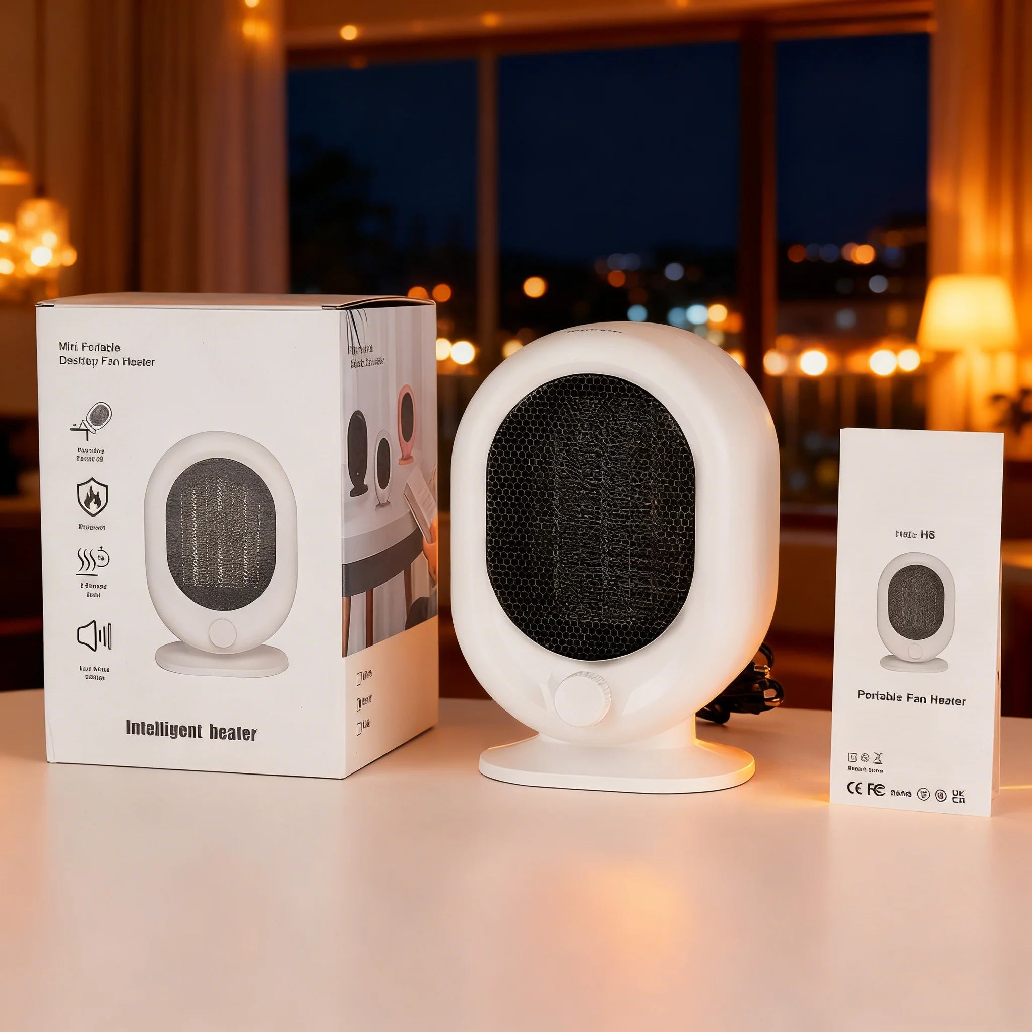 Desktop small heater 3-second hot tilt power-off protection overheating protection silent home bedroom office mini