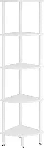 5 Tier Corner Shelf Stand,Industrial Corner Display Rack,Corner Bookshelf for Living Room Bedroom Kitchen Home Office