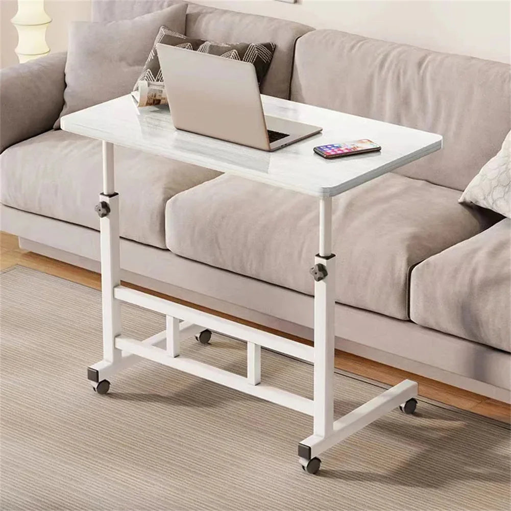 Mobile Computer Desk For Small Space Adjustable Height Rolling Work Desk Portable Standing Writing Desk With Wheels