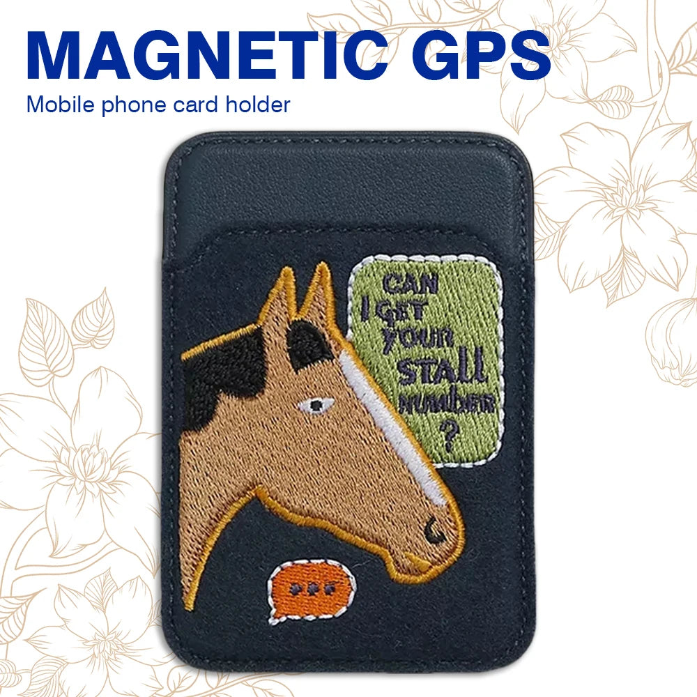Leather Card Holder Magsafe Magnetic Credit Card Protective Case GPS Anti-lost Mobile Phone Bag Ultra-thin For iPhone16