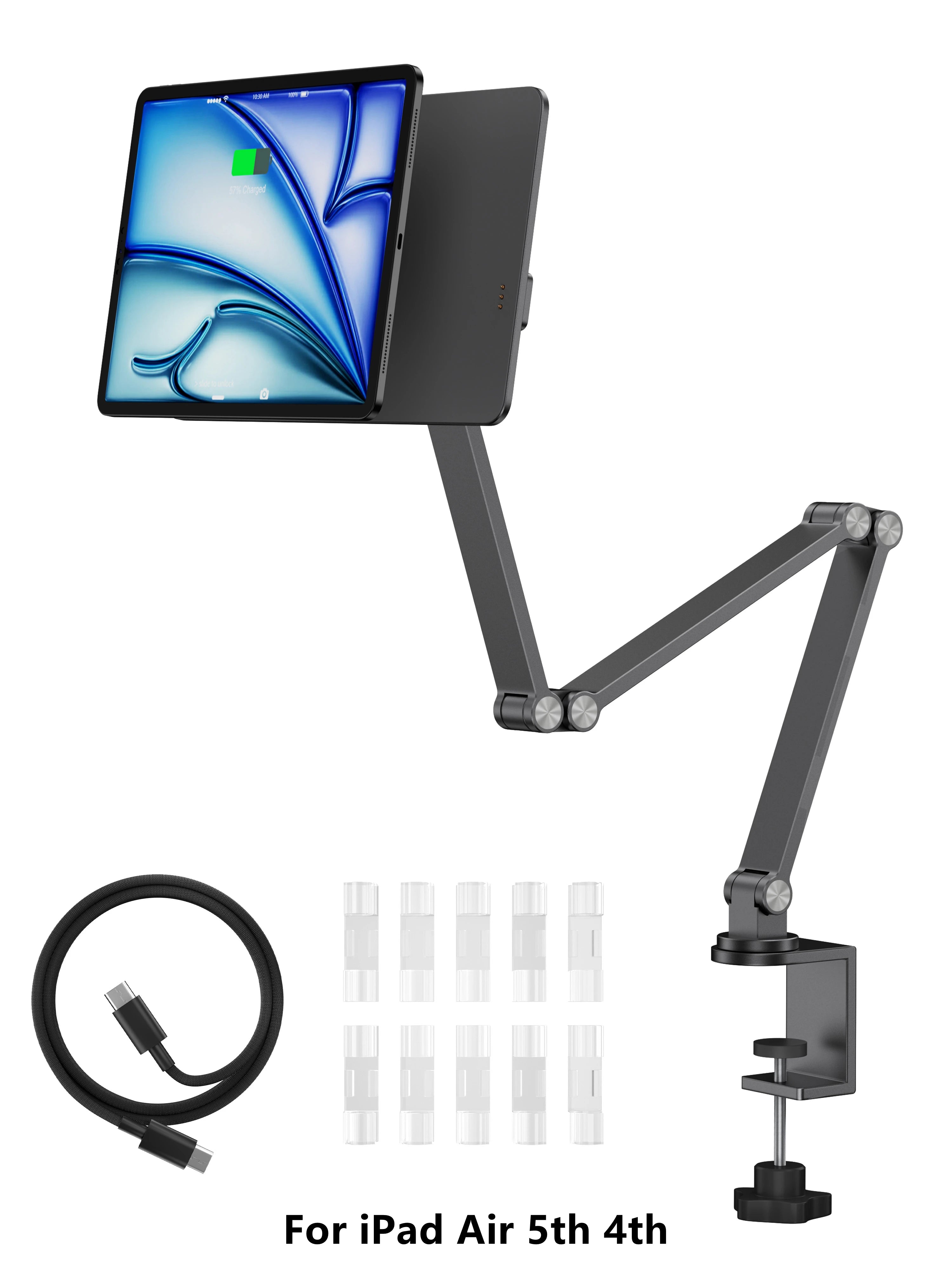 LULULOOK Magnetic Wireless Charger Stand For iPad Pro M5 M4 13/12.9/11/M2 iPad Air 5/4 Foldable Arm Holder Aluminum