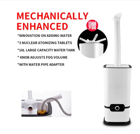 16L 100-240V Industrial Air Ultrasonic Humidifier Mute Commercial Supermarket Vegetables Mist Maker Fogg