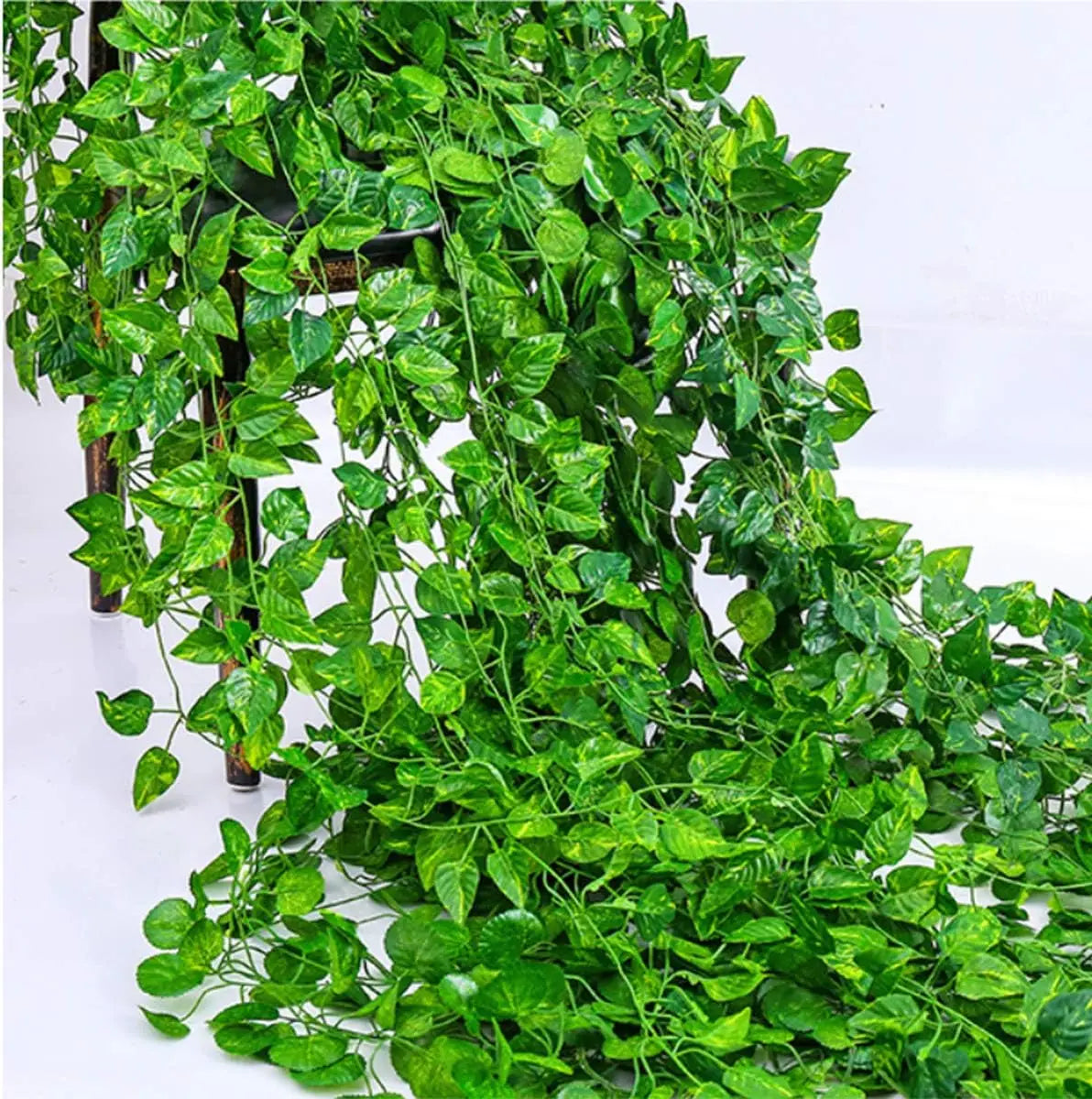 100/2M Artificial Green Ivy Vine Garland Fake Leaf Plants Rattan Hanging Creeper Garlands for Garden Wedding Party Wall