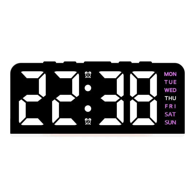 7’’ LED Digital Alarm Clock Table Clock Three-Level Adjustable Brightness Dimmer/Dual Alarm/Temp/Date/Night Light