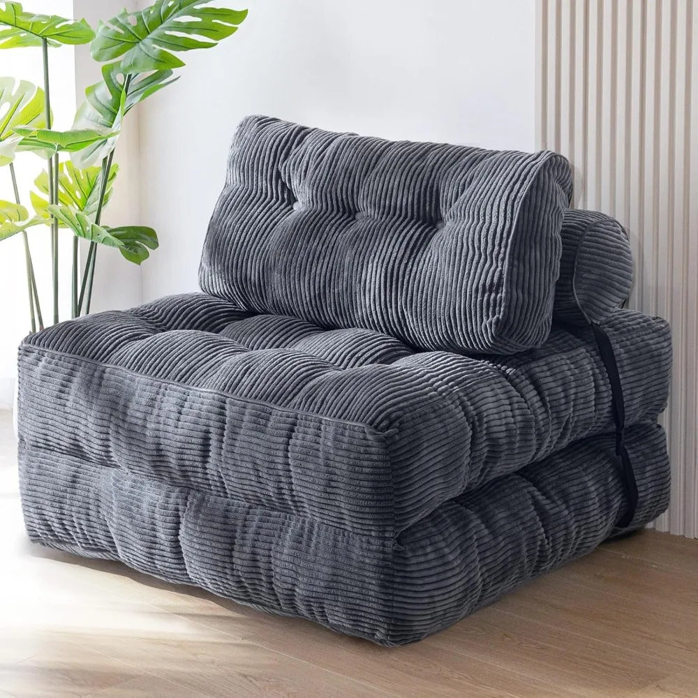 Folding Sofa Bed Sleeper Chair w/Pillow Mattress w/ Back Support Portable Fold Out Chair Bed Comfy Floor Sofa Lounge