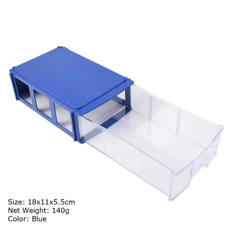 10 Pieces Drawer Storage Box Stackable Rectangular Small Parts Tool Storage Box Office Desktop Organizer - 10 piece