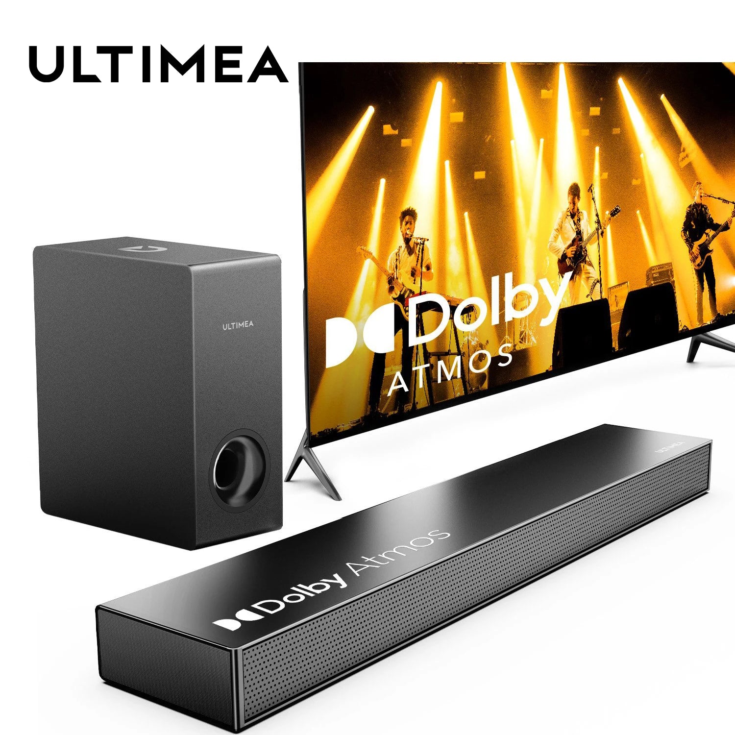 ULTIMEA 2.1 Sound Bar for Smart TV With Dolby Atmos,190W Peak Power Soundbar with Subwoofer,Home Theater Bluetooth
