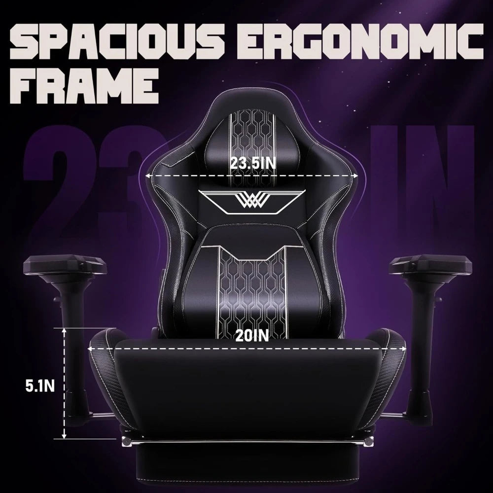 Big and Tall Gaming Chair with Footrest High Back Ergonomic Office Chair with Comfortable Headrest and Lumbar Support 4