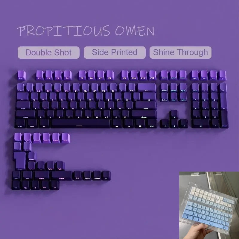 OEM Profile Gradient Keycaps ISO Enter Side Printed PBT Double Shot Keycap For Cherry MX Switch Mechanical Keyboard Key