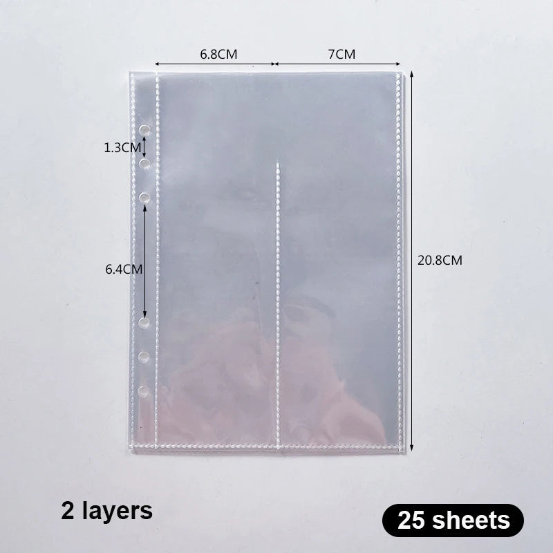 A4 A5 Loose-leaf PP Transparent Inner Leaf File Bag Test Paper Photo Card Storage Book Paper Organizer File Folder Set