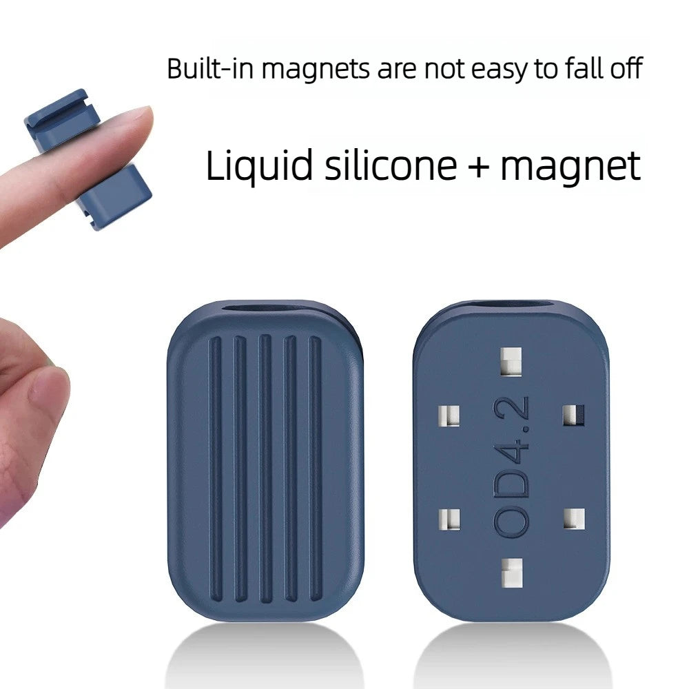 Desktop Magnetic Cable Management 5 Clip Silicone Cable Clamp Car Multipurpose Cord Keeper for Lighting USB C Micro