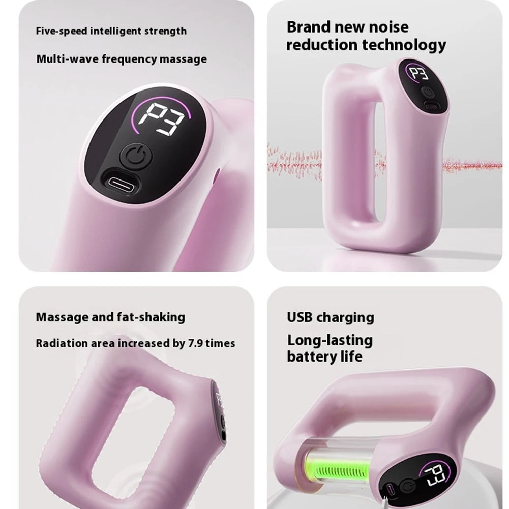 Multifunctional Full-Body Fascia Ring with 5 Modes Deep Tissue Massage Gun Handheld Fascial Ring Massage Ring for Home
