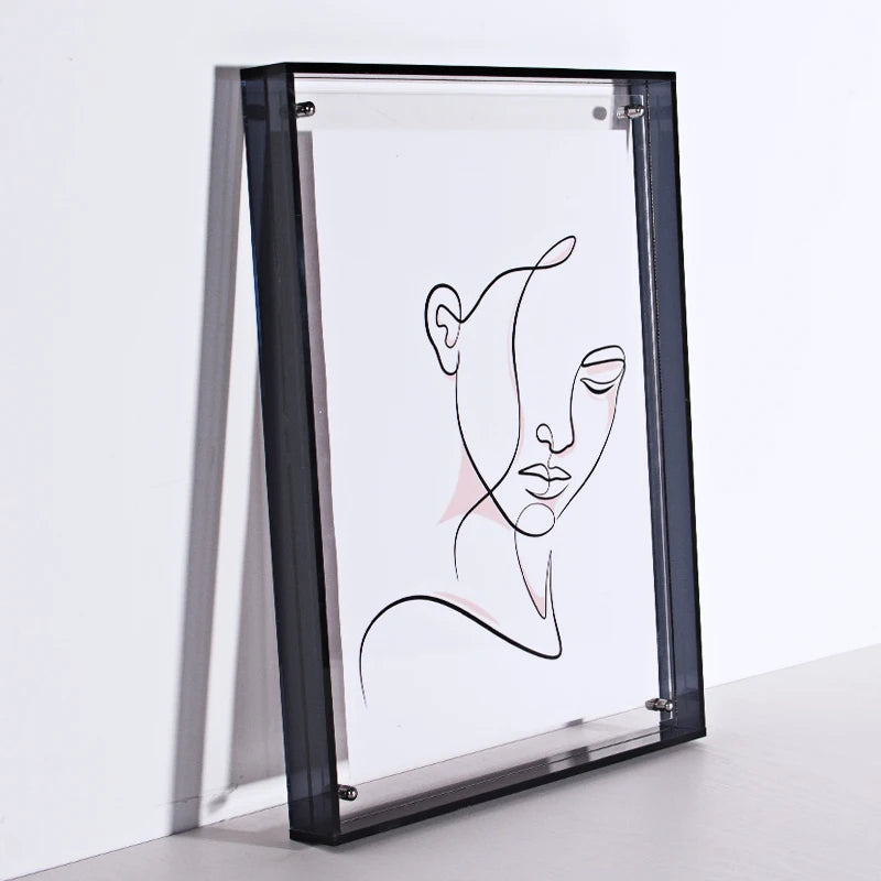 Translucent Acrylic Picture Frame Neon Floating Acrylic Wall Tabletop Frame Decoration Photo Frame for Gallery Home