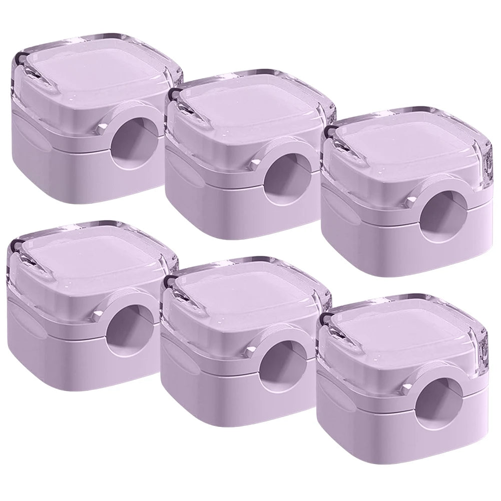 6 Pcs Magnetic Cable Management Clips Strong Adhesive Desk & Wall Mounted Hooks Wire Cable Holder for Phone Data Cable