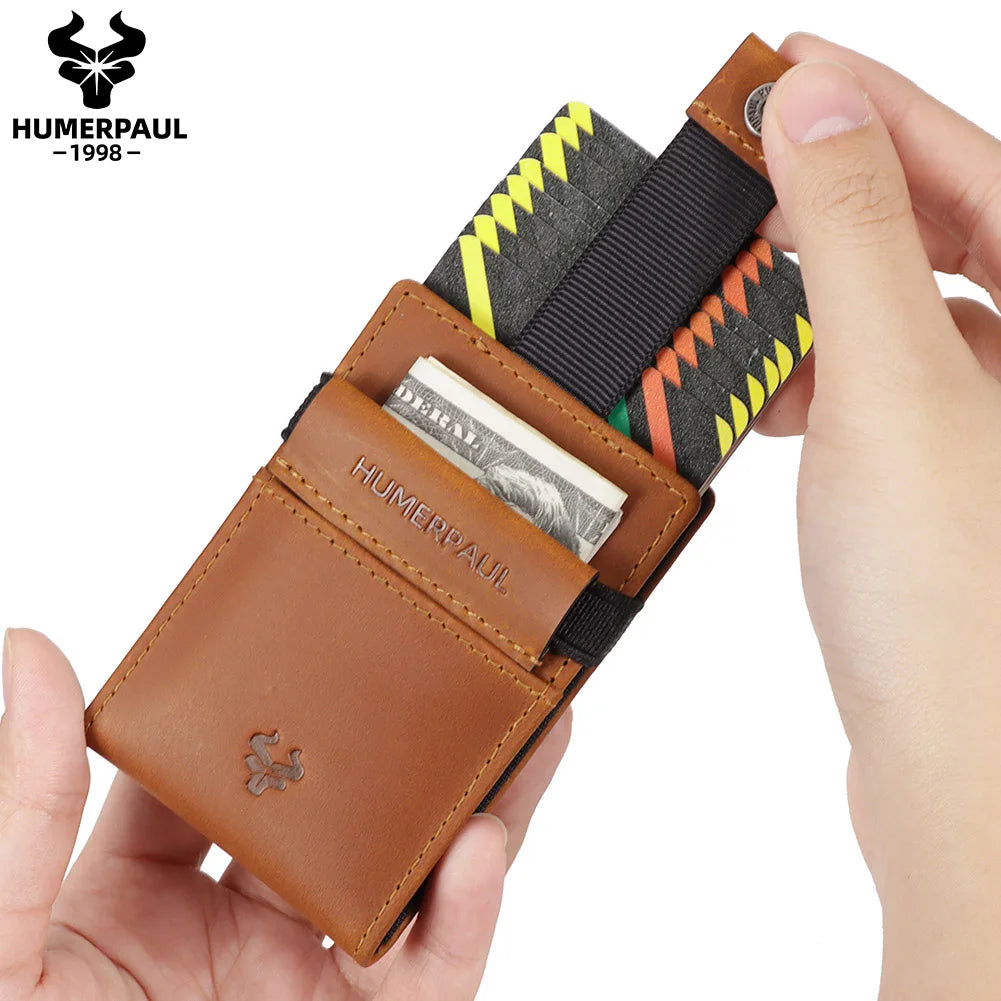 Anti-theft Rfid Credit Card Holder Wallet for Men Genuine Leather Slim Bank ID Cardholder Case Portable Minimalist