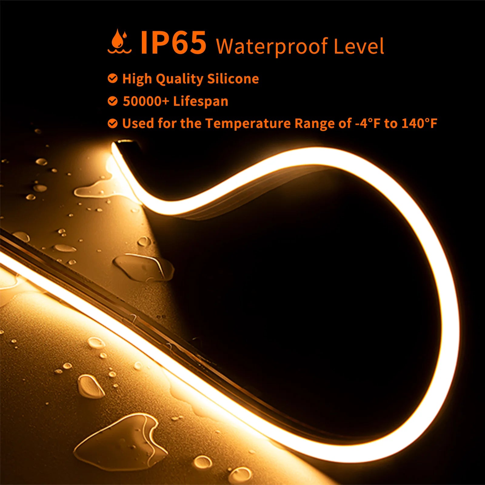 Outdoor Led Strip Lights 8M 16M 3000K-6500K IP67 Waterproof Tunable Lights RF Remote with 24V DC Dimmable Neon Rope