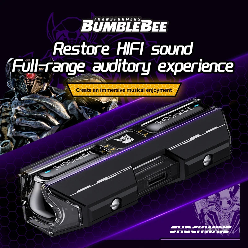 Ship From US Transformers TF-T01 Gaming Earphones Bluetooth 5.4 ENC Noise Reduction Headphones HD Call Music Earbuds