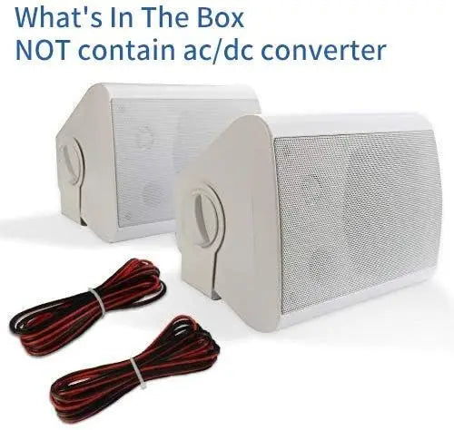 Herdio 2PCS 5.25‘’ 300 Watts Passive Wired Indoor Outdoor Patio Deck Speakers All Weather Wall Mount System For Patio