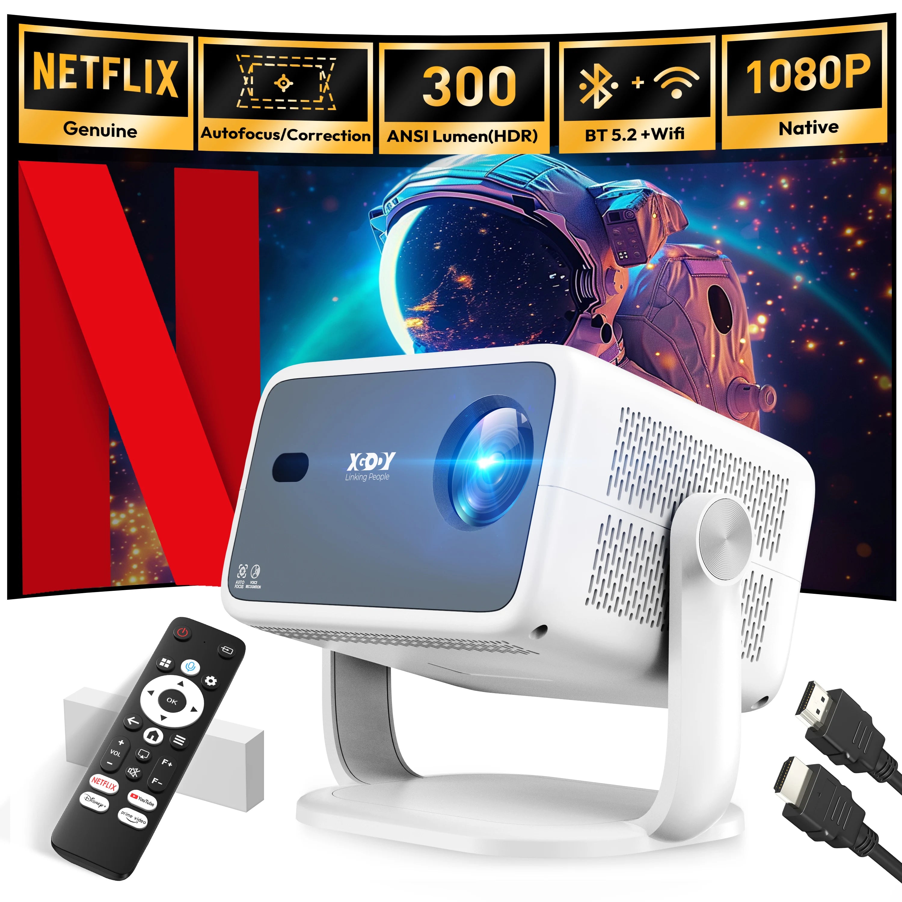 XGODY Gimbal N6 Projector Full HD 1080P 2.4G 5G WiFi LCD LED Video Movie Beam Android Projector Home Theater Cinema