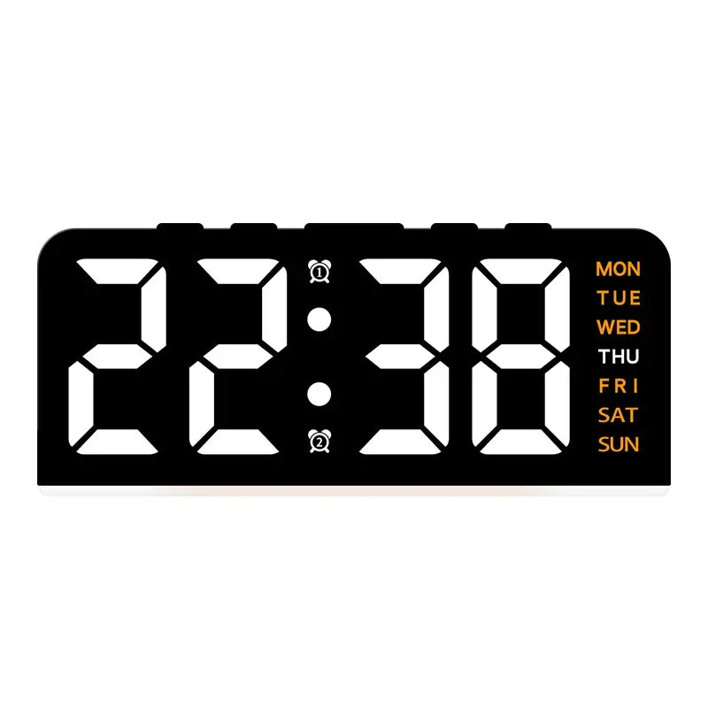 7’’ LED Digital Alarm Clock Table Clock Three-Level Adjustable Brightness Dimmer/Dual Alarm/Temp/Date/Night Light