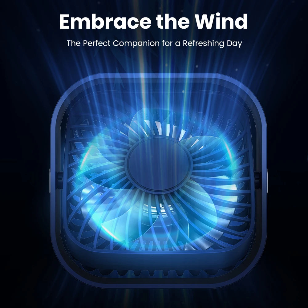 TOPK USB Desk Fan,[2Pack] Mini Fan Strong Airflow & Quiet Operation,360° Rotatable Head 3-Speed Wind Small Cooling Fan