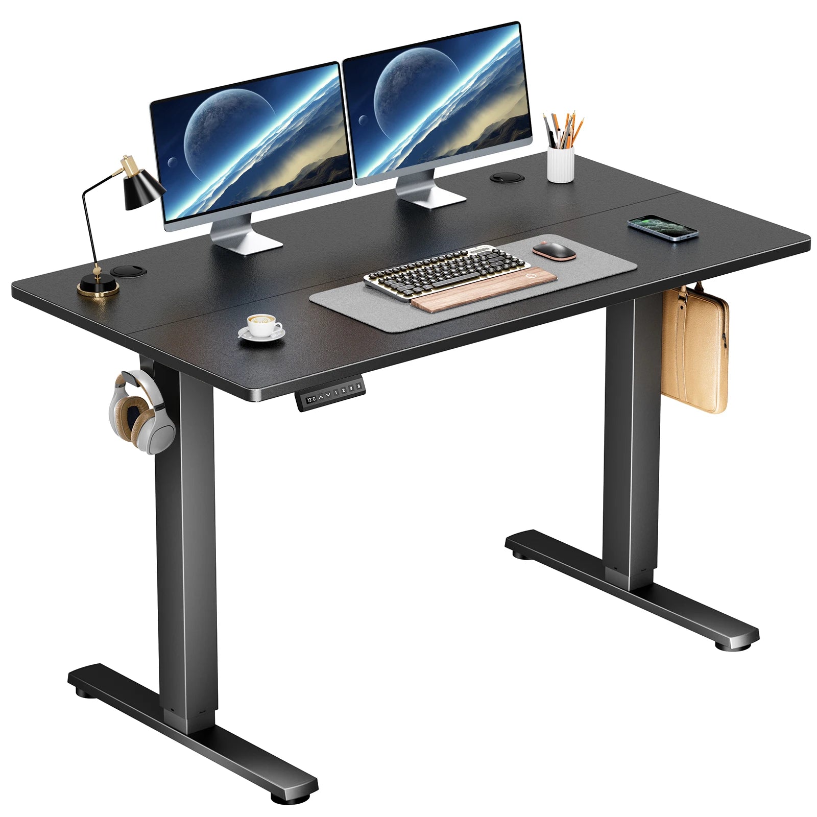 JHK Electric Standing Desk Height Adjustable 40x24 Inch Stand Up Sit Stand Computer Desk Workstation Ergonomic Work